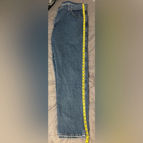 Men's Wrangler Regular Fit Jeans 40 X 32 Blue Denim Pants Straight Western - Picture 8 of 9
